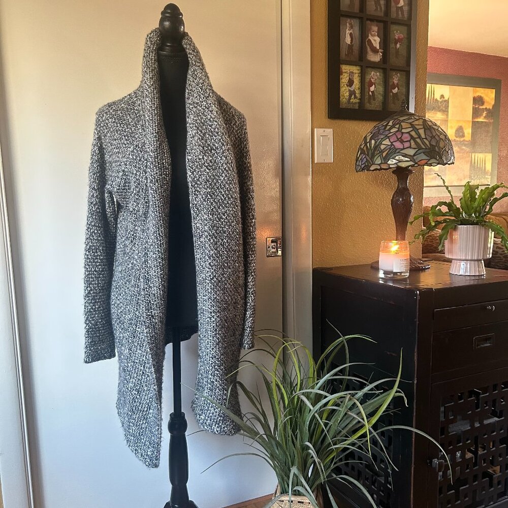 Joie Grey Bouclé Knit Open Front Cardigan | Size S